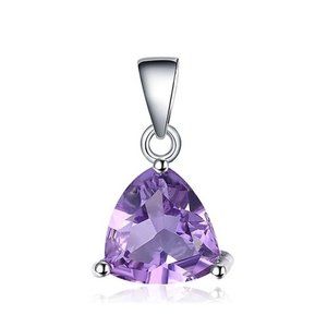 1.75 ct Trillion AMETHYST Silver Pendant NEW